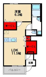 リル・グラース【101号室】の間取り