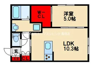 K-idealTOSUII【B202号室】の間取り
