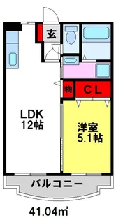 ヌーベルシェトワIII【102号室】の間取り