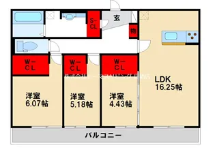 S・レーヴ【3階】の間取り