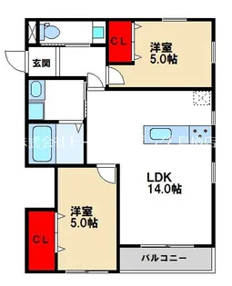 レイクサイド大保【1階】の間取り