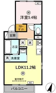 LUSSOIV A棟【101号室】の間取り