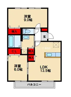 リビングタウン弥生が丘E【212号室】の間取り