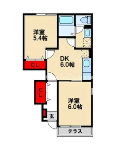 サンベールコガII【C103号室】の間取り