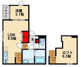Clair Villa(クレールヴィラ)【1階】の間取り
