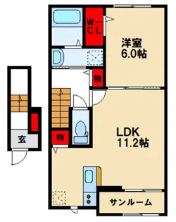 カーサ・アルバ【2階】の間取り