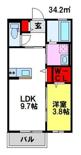 カーサ弥生が丘I【2階】の間取り