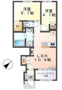 フローラリア原【1階】の間取り