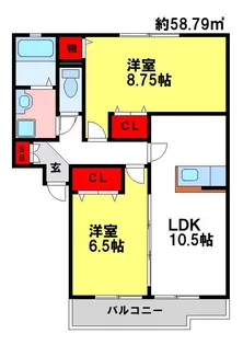 メゾンドカンパーニュ【A101号室】の間取り