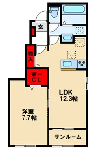 ヒカルサ鳥栖今泉サウス【1階】の間取り