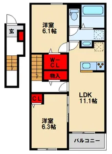 ヒカルサ鳥栖今泉サウス【2階】の間取り