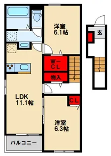 ヒカルサ鳥栖今泉サウス【2階】の間取り