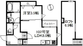 ポラリス鳥栖駅南【2階】の間取り