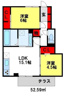 ルメート若葉II【202号室】の間取り