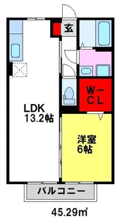 メゾンルーチェ【202号室】の間取り