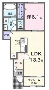 ウィステリア ソラーナ【1階】の間取り