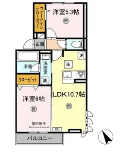 トリシアテラス【1階】の間取り
