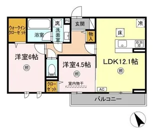 トリシアテラス【1階】の間取り