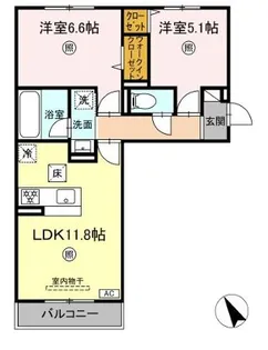 トリシアテラス【1階】の間取り