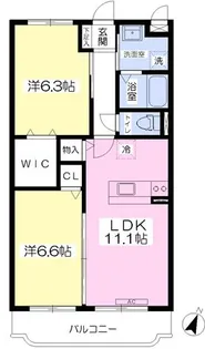 ディーバス神辺【302号室】の間取り