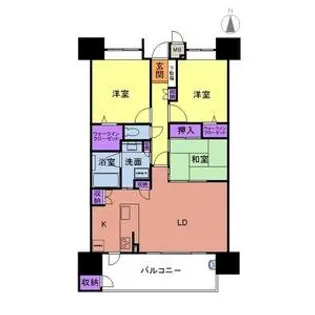 アーバンパレス六ツ門セントラルベース【7階】の間取り