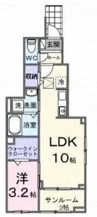 メゾンドヴィラI【1階】の間取り