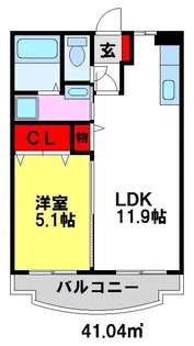 パークマンション山浦【404号室】の間取り
