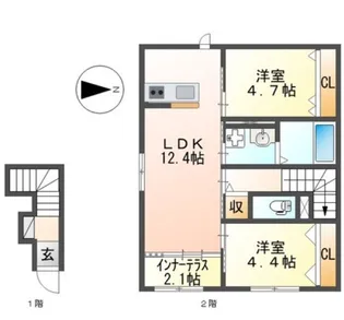 ヴィオラ本鳥栖【201号室】の間取り