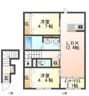ヴィオラ本鳥栖【205号室】の間取り