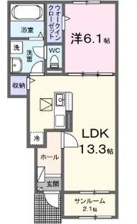 ミルキーウェイ弐番館【102号室】の間取り
