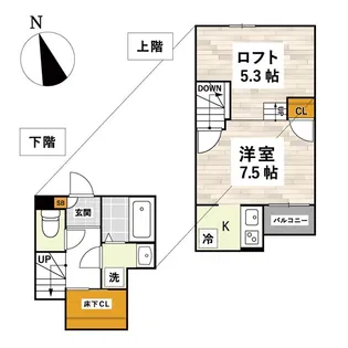 ADC花畑駅南Knot【206号室】の間取り