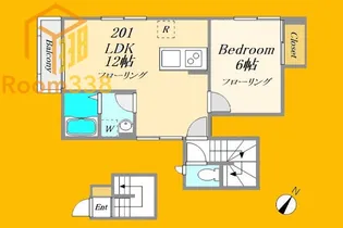 東京都新宿区北新宿3丁目【アパート】の間取り