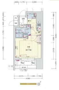 プレサンス神戸元町ベルシオン【0805号室】の間取り