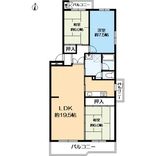 中落合第2住宅 492号棟【401号室】の間取り
