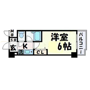 エスリード三宮フラワーロード【4階】の間取り