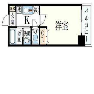 レジディア三宮東【5階】の間取り