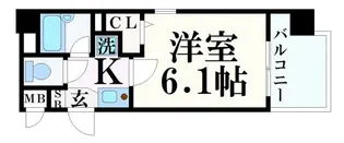 エスリード三宮フラワーロード【8階】の間取り