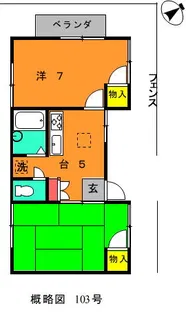 松本ハイツ【1階】の間取り