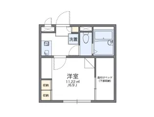 レオパレスノース ナダ【102号室】の間取り