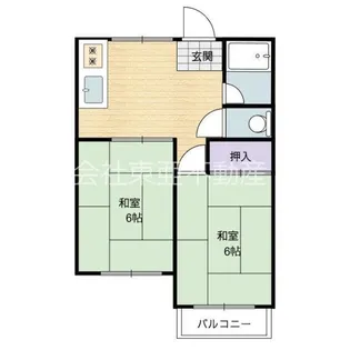 サングリーンハイツ B棟【206号室】の間取り