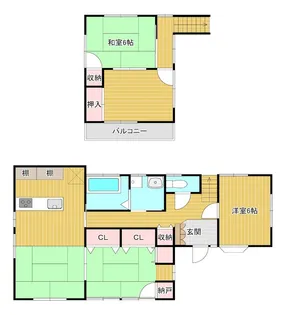 熊本県熊本市中央区新大江2丁目【一戸建】の間取り