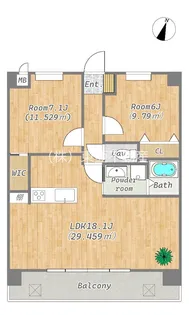 GRAND CHAINON平成【702号室】の間取り