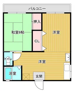 コーポ西河【102号室】の間取り
