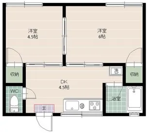 藤嶋コーポB【2階】の間取り