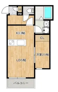 1LDKの間取り画像