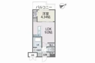 インプルーブ西新【1階】の間取り