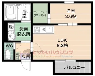 ヴィラガーデン地行【101号室】の間取り