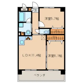 アンバーサルM【2階】の間取り