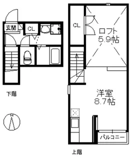 メザニーK周船寺【2階】の間取り