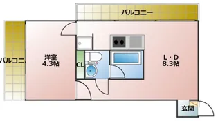 西新テングッドシティSAVOY【11階】の間取り